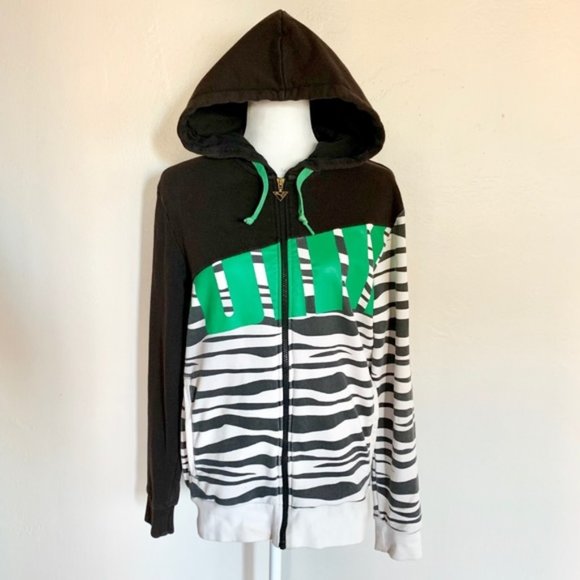 Puma Tops - Vintage Puma Zebra Print Old School Hoodie Sweater